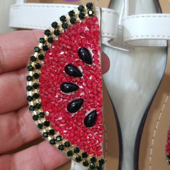 NWT Madeline Stuart Watermelon Sandals, Sz 6.5 - Picture 4 of 5